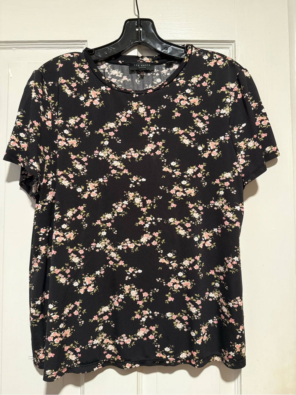Ted Baker Black Floral Short Sleeve Crewneck Tee - Picture 1 of 5